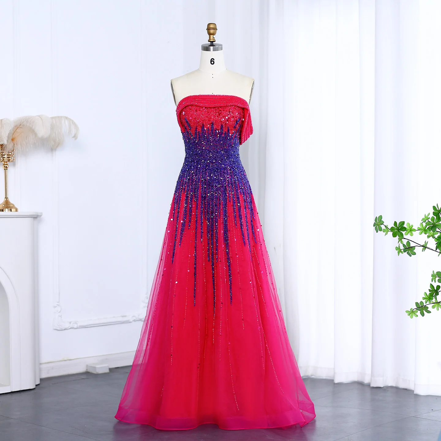 Turquoise Blue Luxury Dubai Evening Dress Elegant Off Shoulder Long Fuchsia Wedding Party Gown Lsz191 Customized