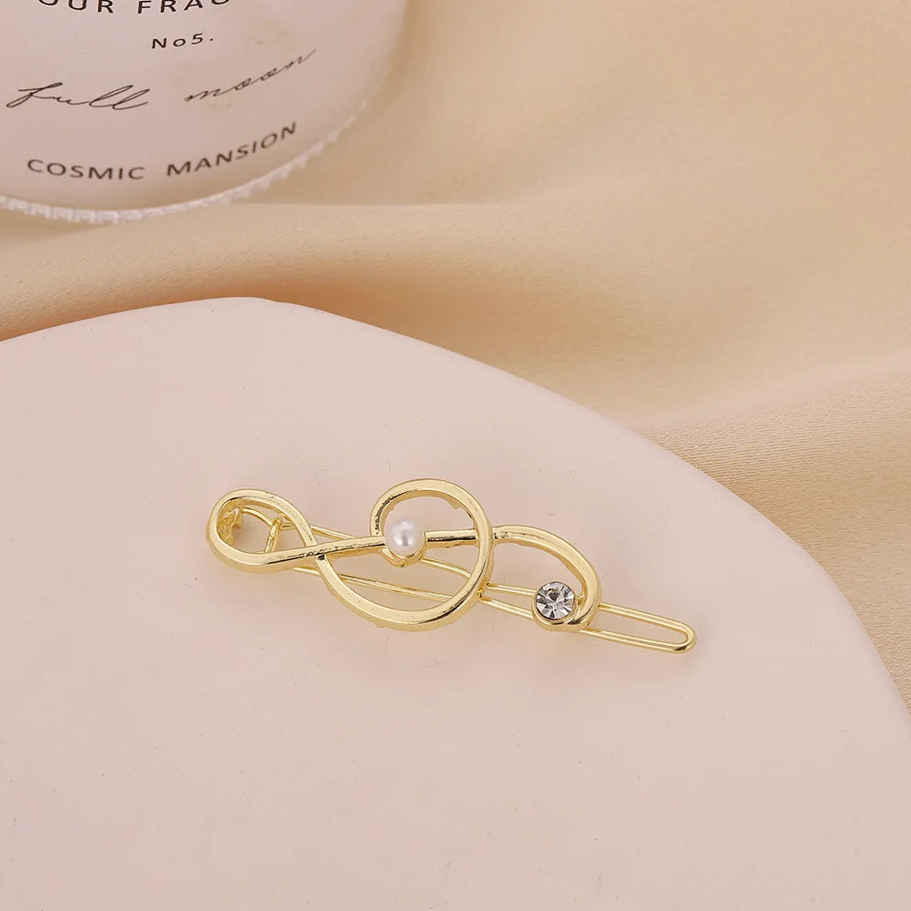 Elegant Musical Note Hair Clip Barrettes Crystal Shape Simple Hairgrip Hair Styling Accessories Jewelry Tools