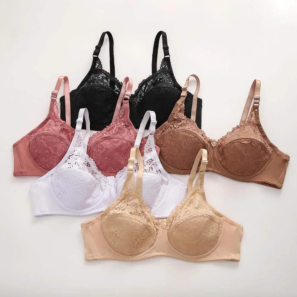 Ruralbras 3/4 Tasse Spitze Sexy Bh Für Frauen Up Dessous Top Weibliche Plus Größe Bügel Ungepolsterte Floral Bhs Minimizer Weichen tasse