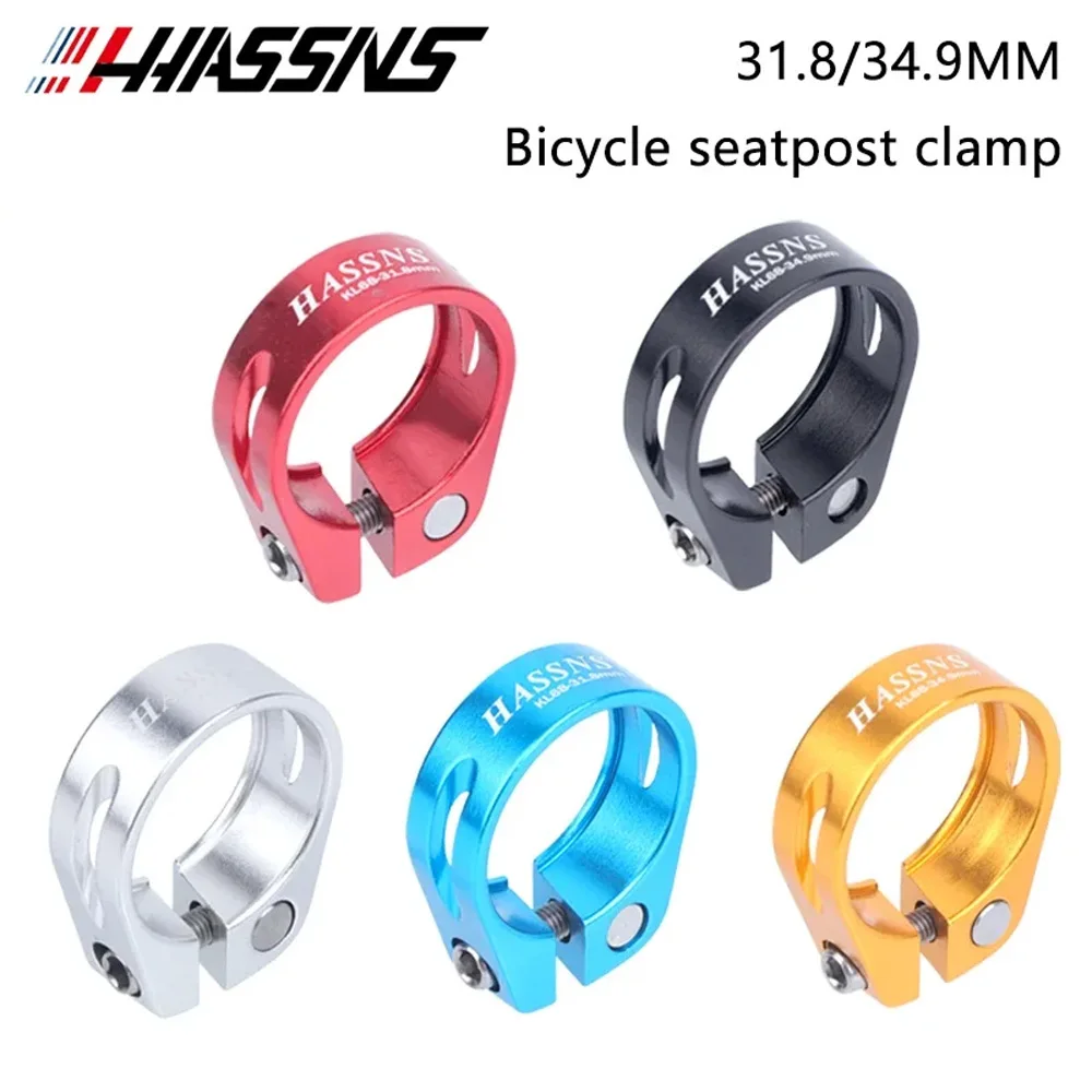 HASSNS Bicycle Seatpost Clamp Saddle Blocking Bike Seat Clip 31.8/34.9MM Post Collar Closure for Dropper 27.2/28.6/31.6MM MTB