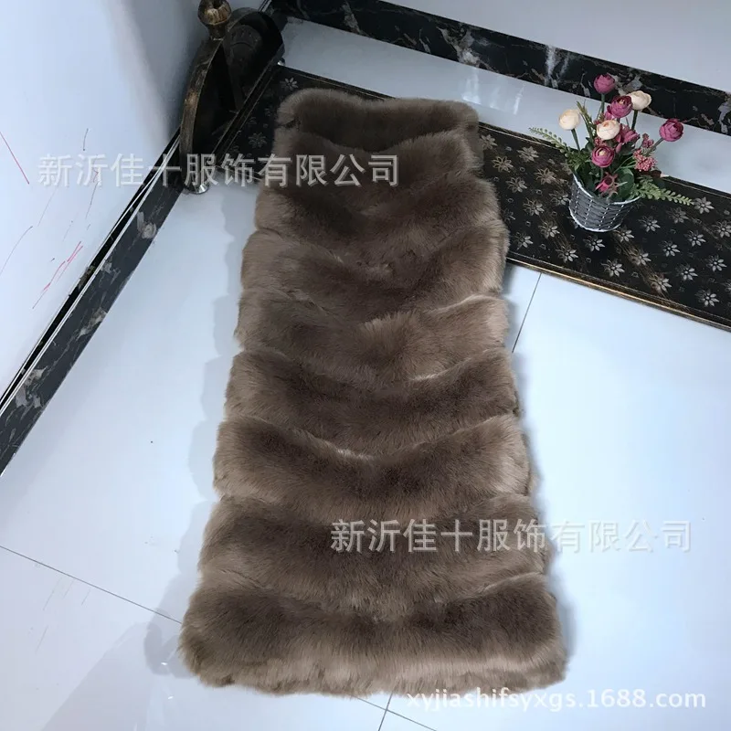 Autumn and Winter New Fox Fur Vest Women's Long Korean Style Slim Slim Coat