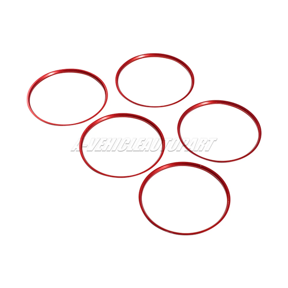 Red Air Vent Rings 5 Pcs New For Audi TT TTS TTRS Mk3 8S 2015-2023 Dashboard AC Vent Outlet Ring Trim Decor Car Accessories