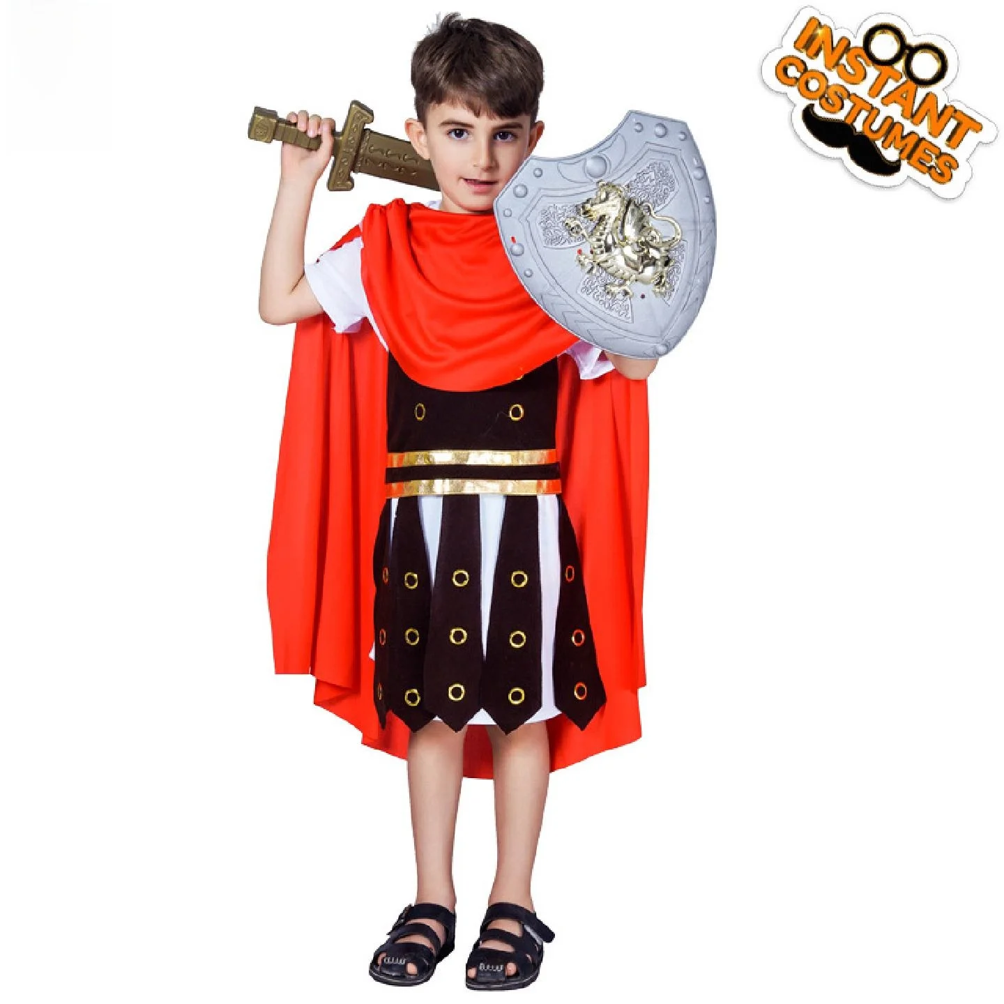 

Halloween Boy's Roman Warrior Costume Child's Roman Soldier Stage Performance Boy's Party Clothing Traditional Ethnic Stage Wear