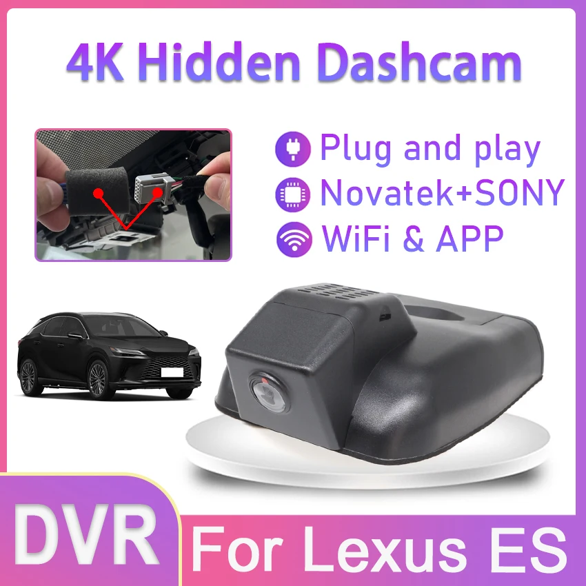 

New! Plug and play Dash Cam For Lexus ES ES200 ES250 ES260 ES300H 2015 2016 2017 2018 2019 2020 2021 2022 2023 4K Car DVR Camera