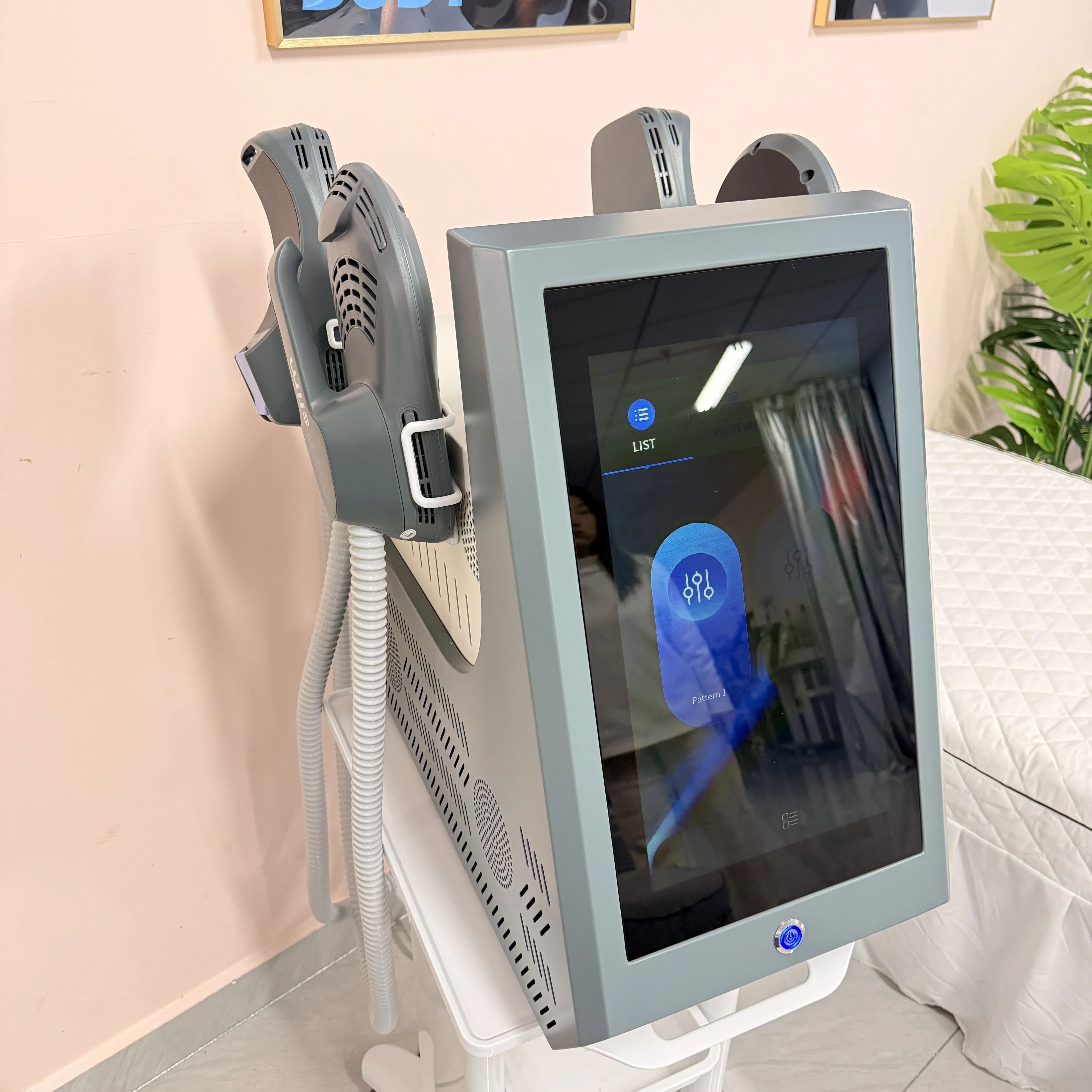 

Myoslim 6500 Вт 15Tesla Neo RF EMS машина для скульптуры тела, технология для похудения, стимуляция мышц, скульптура, складное сброе