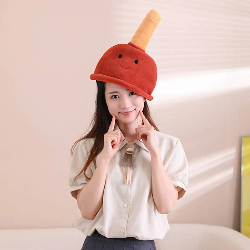 Toilet Sucker Tool Headgear Hat Simulation Three-Dimensional Headcover Cute Funny Cross-Dressing Headwear Selfie Prop