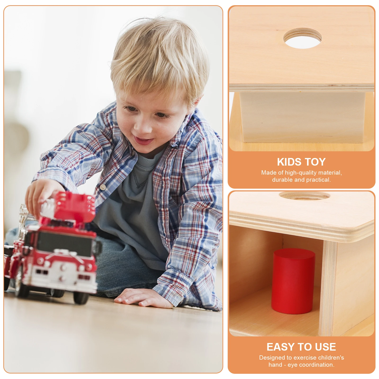 

1 Set Wooden Hand-Eye Coordination Educational Plaything For Kids Preschool Learning Tool Geometric Shape Recognition Reusable