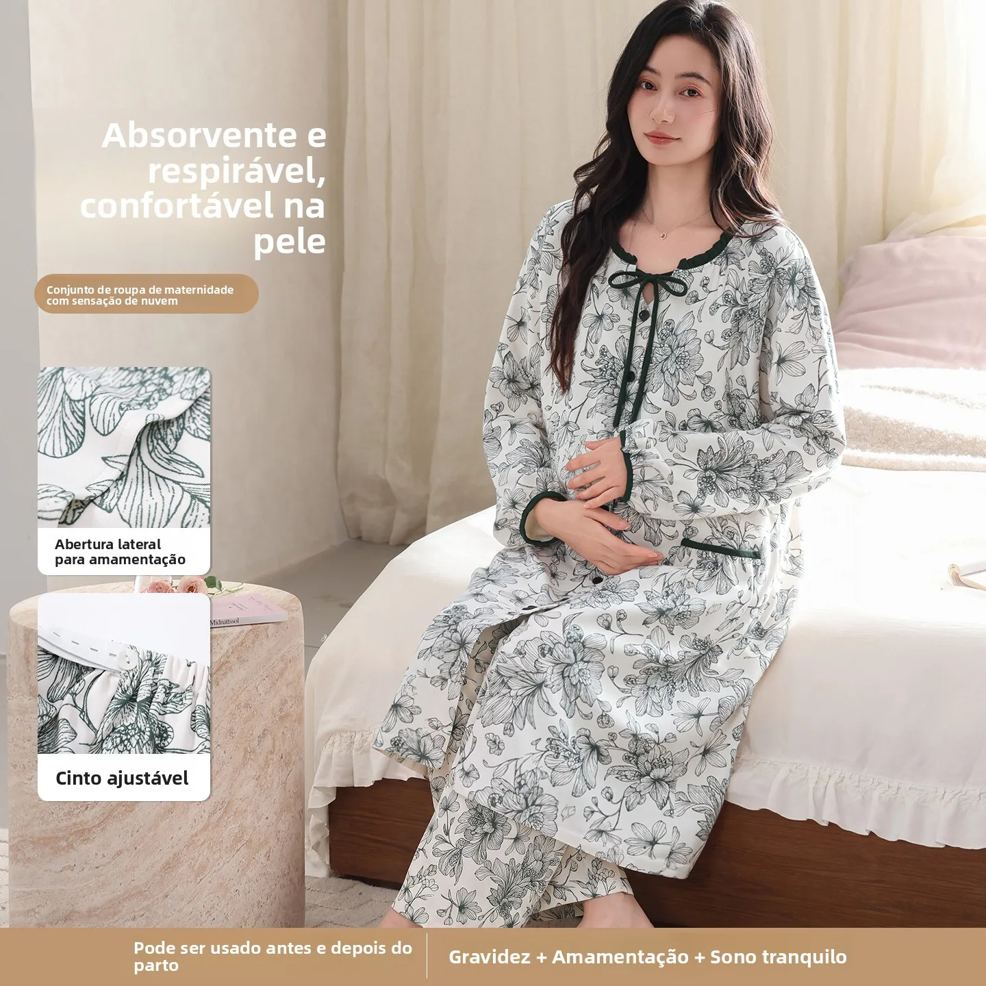 pure-cotton-maternity-sleepwear-long-sleeve-round-neck-home-clothes-set-for-postpartum-nursing-women-comfortable-loose-fit