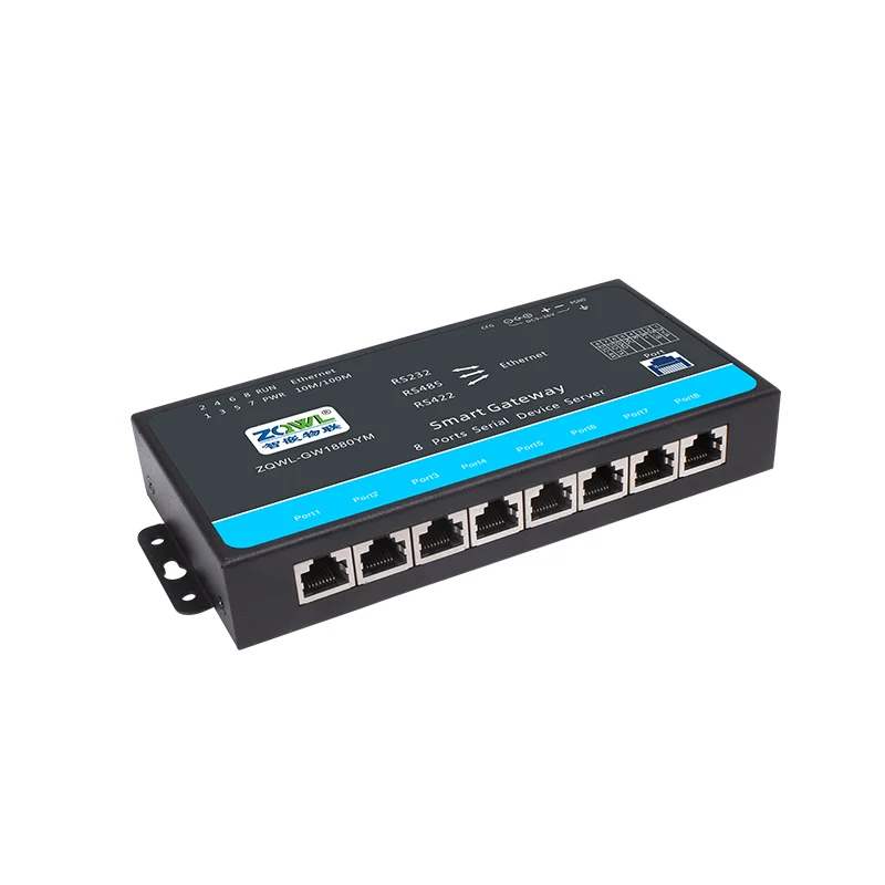 

8-Channel serial port Comm. Svcs. device RS232/422/485 to Ethernet module serial port to network port active polling