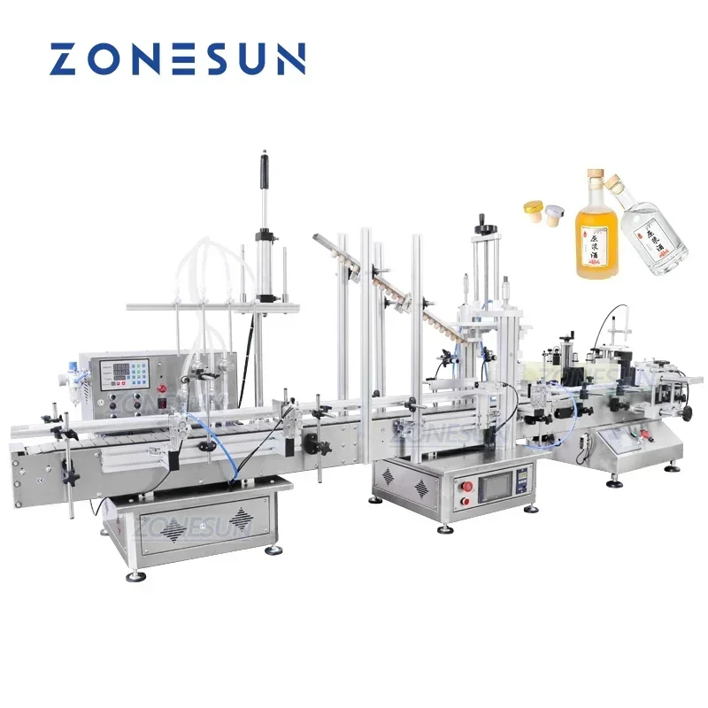 ZONESUN-teclas de buceo automáticas de escritorio, jabón espumoso, aceite esencial, líquido, botella redonda, llenado, tapado, máquina etiquetadora, ZS-FAL180C