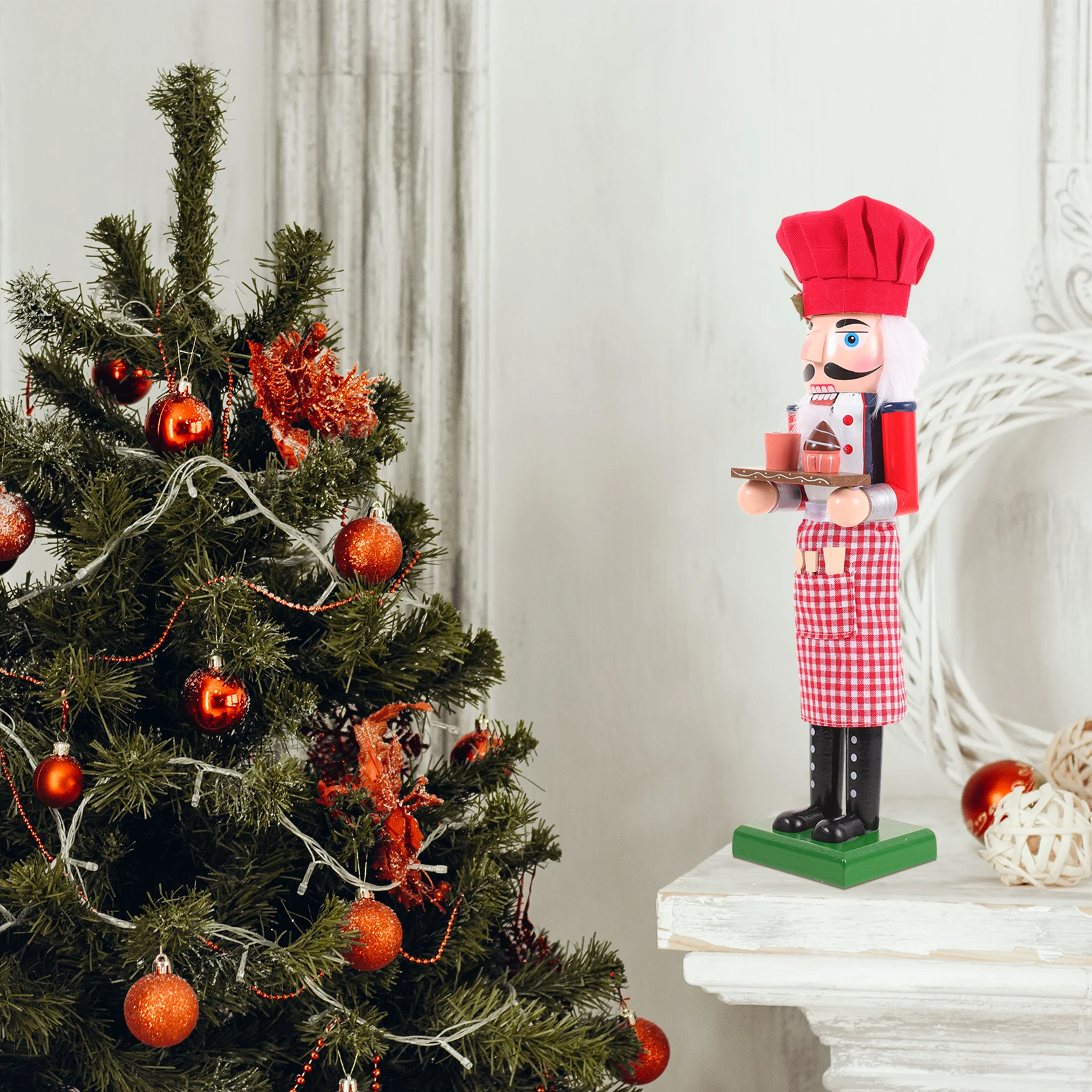 

Wooden Baker Nutcracker Soldier Decor Perfect Holiday Tabletop Ornament Small Nutcracker Figures Christmas Home Decoration