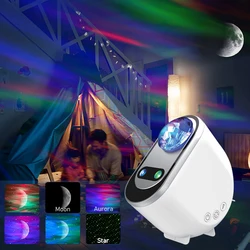 Northern Light Aurora Projectors Galaxy Star Projector Starry Sky Moon Lamp Decoration Bedroom Home Room Decor Luminaires Gift