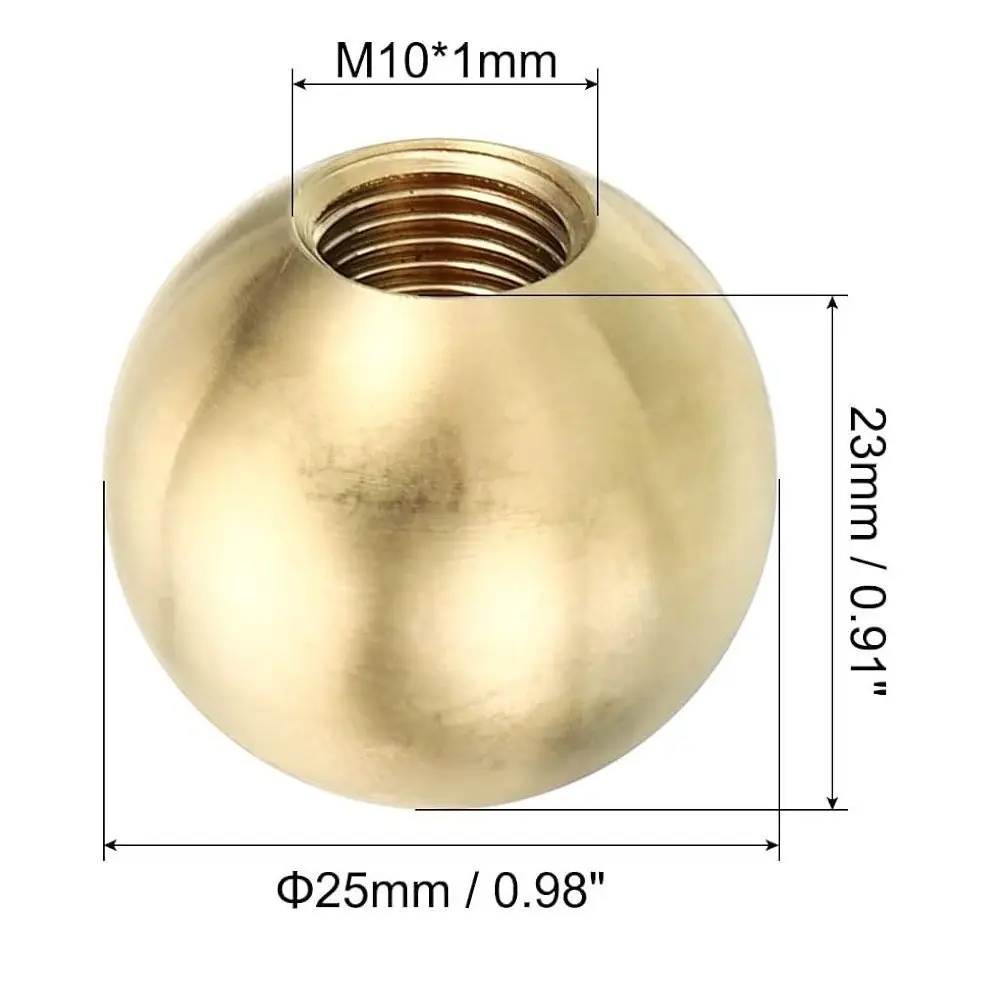 20mm/25mm Lamp Finials Caps Knob Durable Ball-Shaped Brass Screw Cap Nuts Gold Decoration Lamp