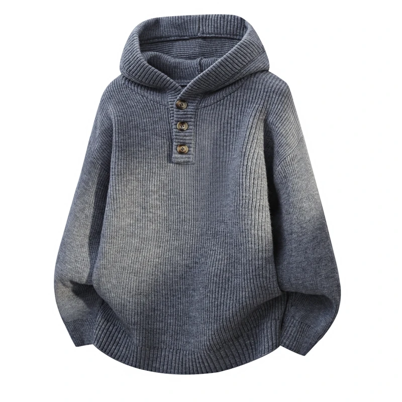 

Hooded Knitwear Men Autumn Winter New Pullover Sweater Loose Fit Soft Versatile Loungewear Can Be Worn Inside