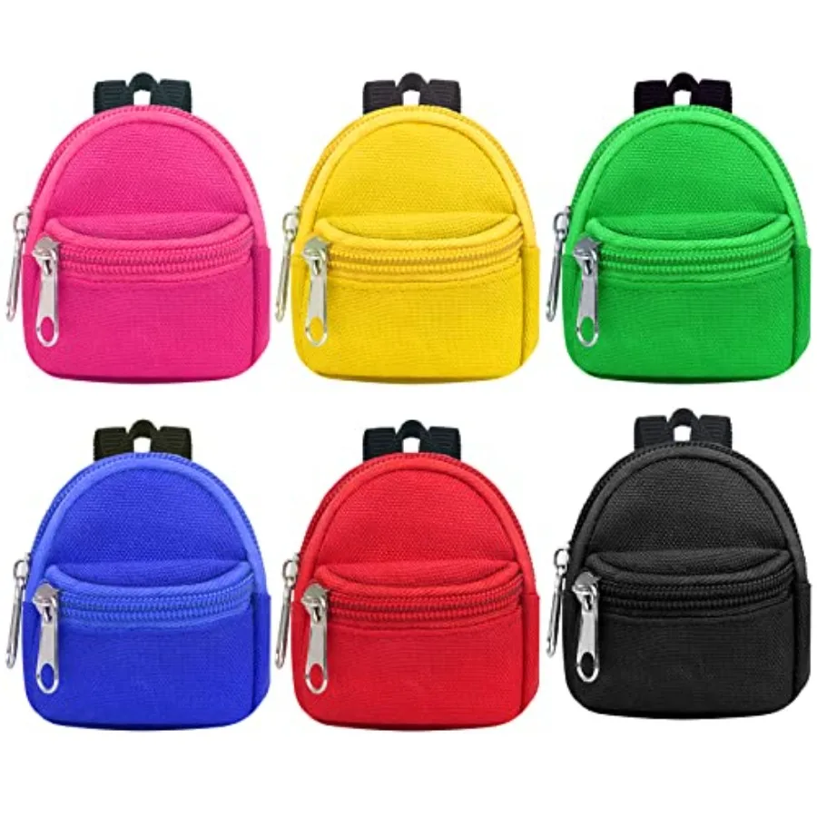 

6pcs Doll Backpacks, Mini Zipper School Bags for Dolls, Cute Doll Bags School Supplies Backpack for Doll Accessories