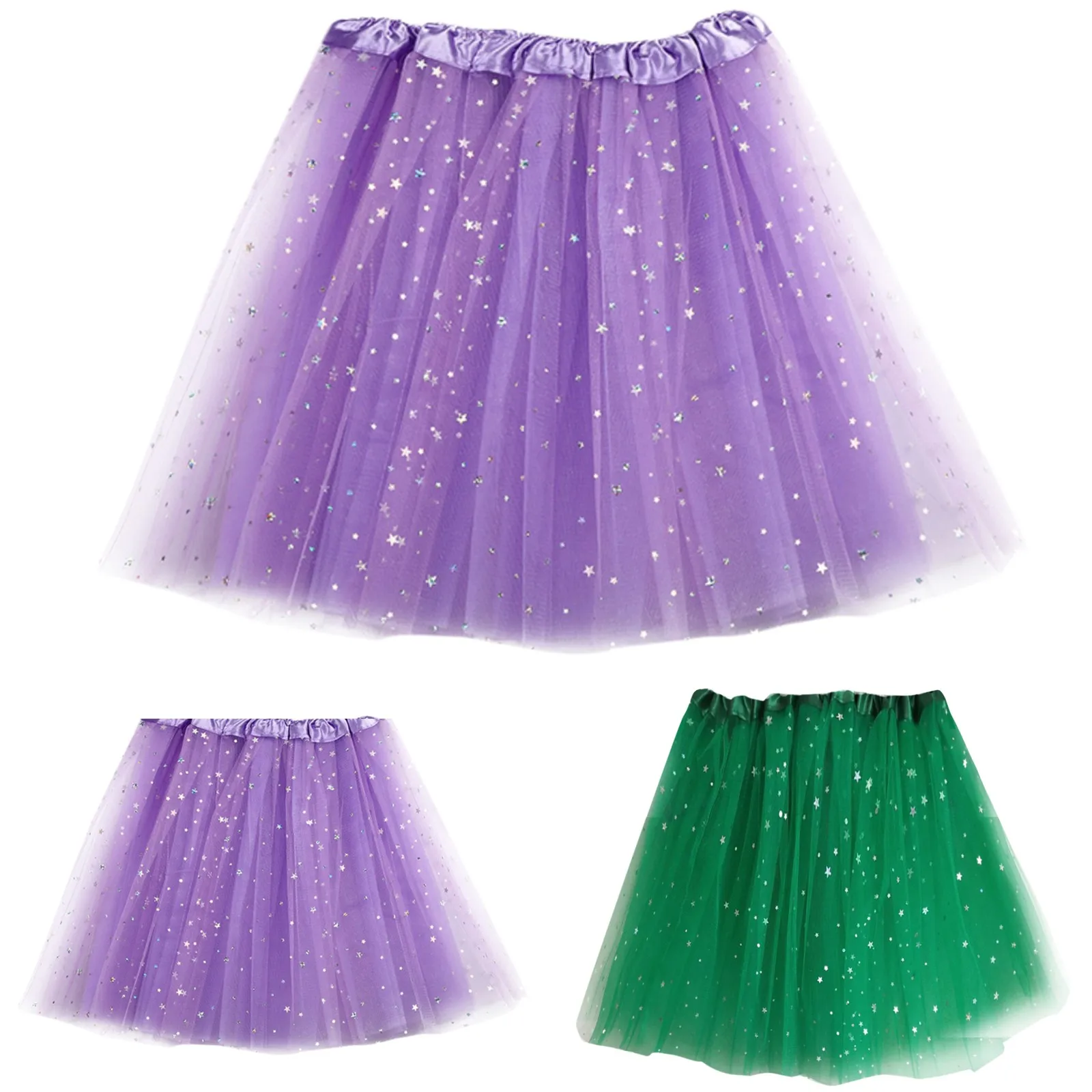 

Woman'S Short Skirt Adult Dancing Skirt Pleated Ballet Tutu Dancing Elastic 3 Layered Adult Mesh Puffy Womens Princess Skirt