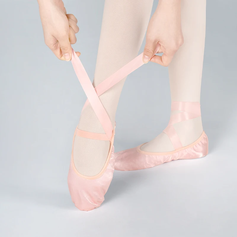 

Women Girls Pink Lace-up Satin Soft Soled Ballet Dance Shoes Ballet Dance Slippers Ballerina Dance Gym Yoga Shoes Cat Claw Shoes