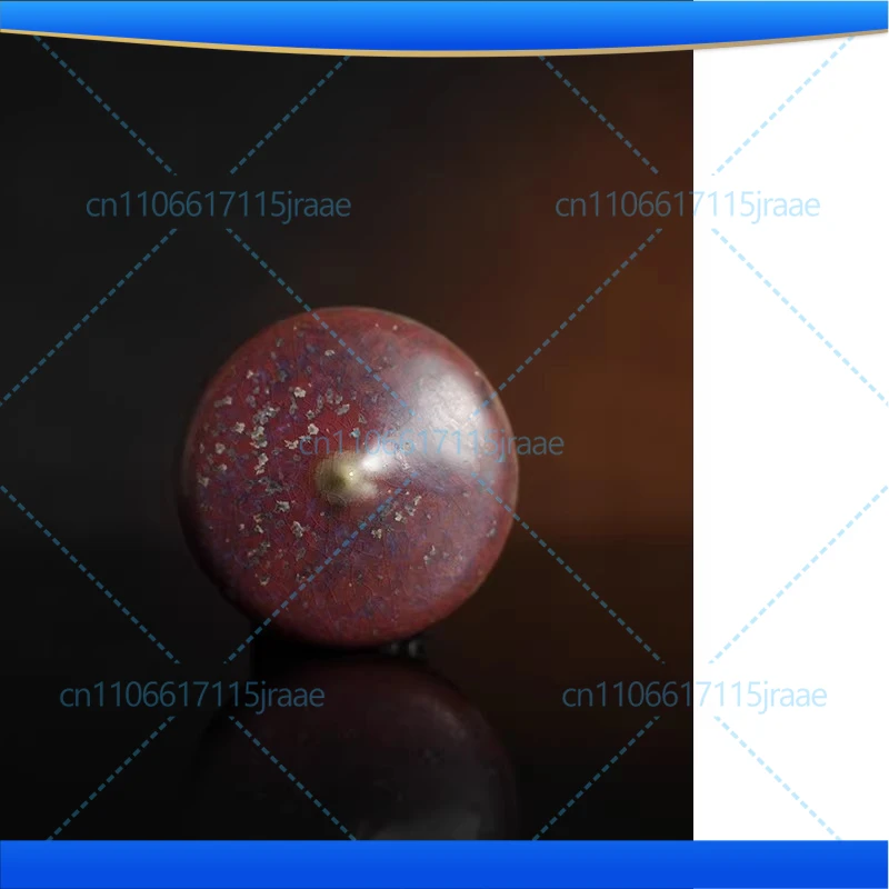 Kiln becomes matte charm red blue open! Water drop cover! Jun porcelain ornament