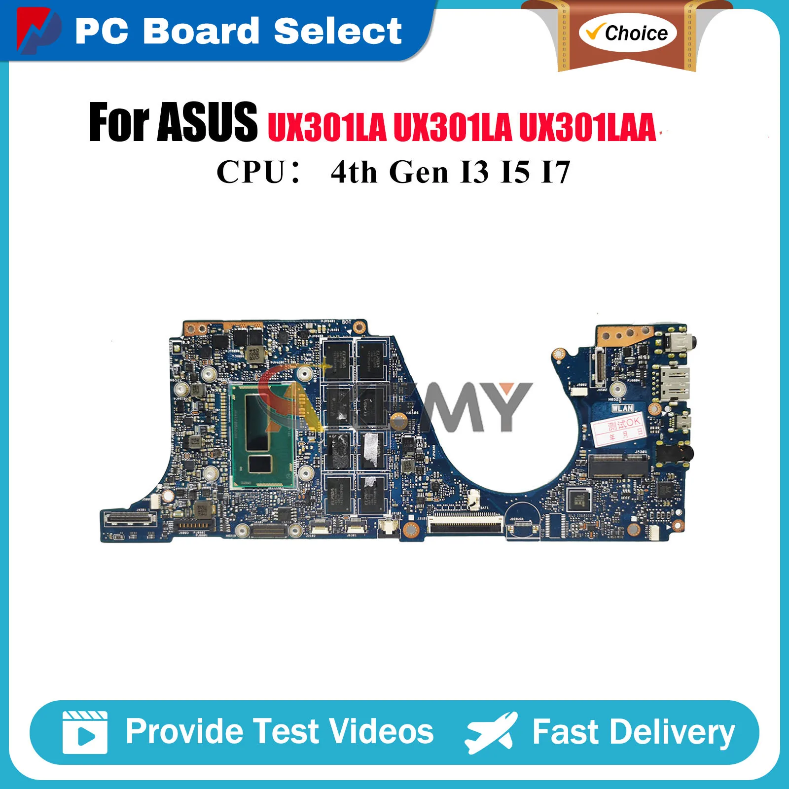 

UX301LA Материнская плата для ноутбука ASUS ZenBook UX301LAA UX301L UX301LA Материнская плата для ноутбука с процессором I3 I5 I7 100% тестирование ОК быстрая доставка