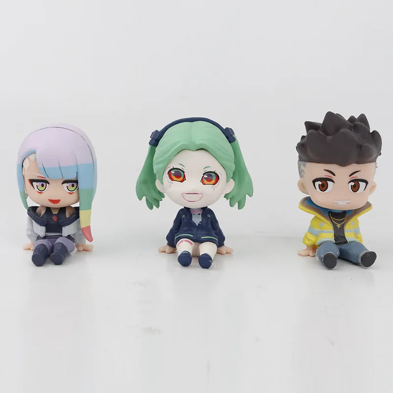 BANDAI 6 stks/1 set Anime Cyberpunk: Edgerunners Figuur David Martinez Lucy Rebecca Figuur Speelgoed Gift Acton Figuur Set Pop 6 CM