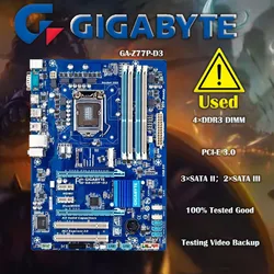 GIGABYTE GA-Z77P-D3 데스크탑 마더보드, Z77 소켓, LGA 1155 i3 i5 i7 DDR3 32G ATX UEFI BIOS