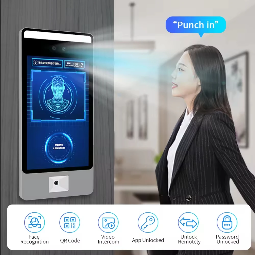 SCANMAX F6CS AI برنامج التعرف على الوجه السحابي المجاني وقت الحضور الذكي NFC التحكم في الوصول USB FR05 Android Machine