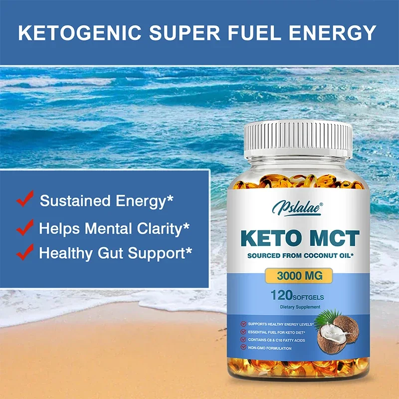 แคปซูลน้ํามัน Keto MCT - ให้พลังงาน ปรับปรุงการย่อยอาหาร และช่วยรักษาน้ําหนักที่ดีต่อสุขภาพ