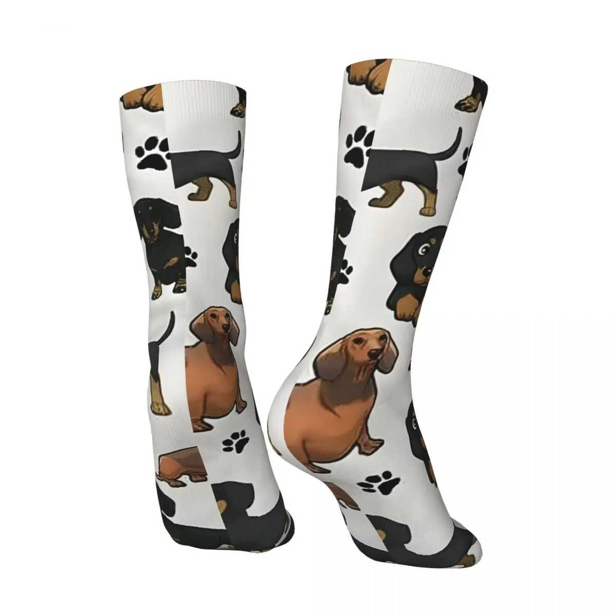 Dachshund Dog Cartoons Cute Men's Socks Vintage Harajuku Sausage Dogs Street Style Novelty Pattern Crew Sock