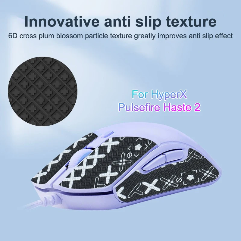 Sweat-Resistant Ultra-Thin Grips For HyperX Pulsefire Haste 2， Paracord Cable Wired Gamer Mouse Anti-Slip Pad