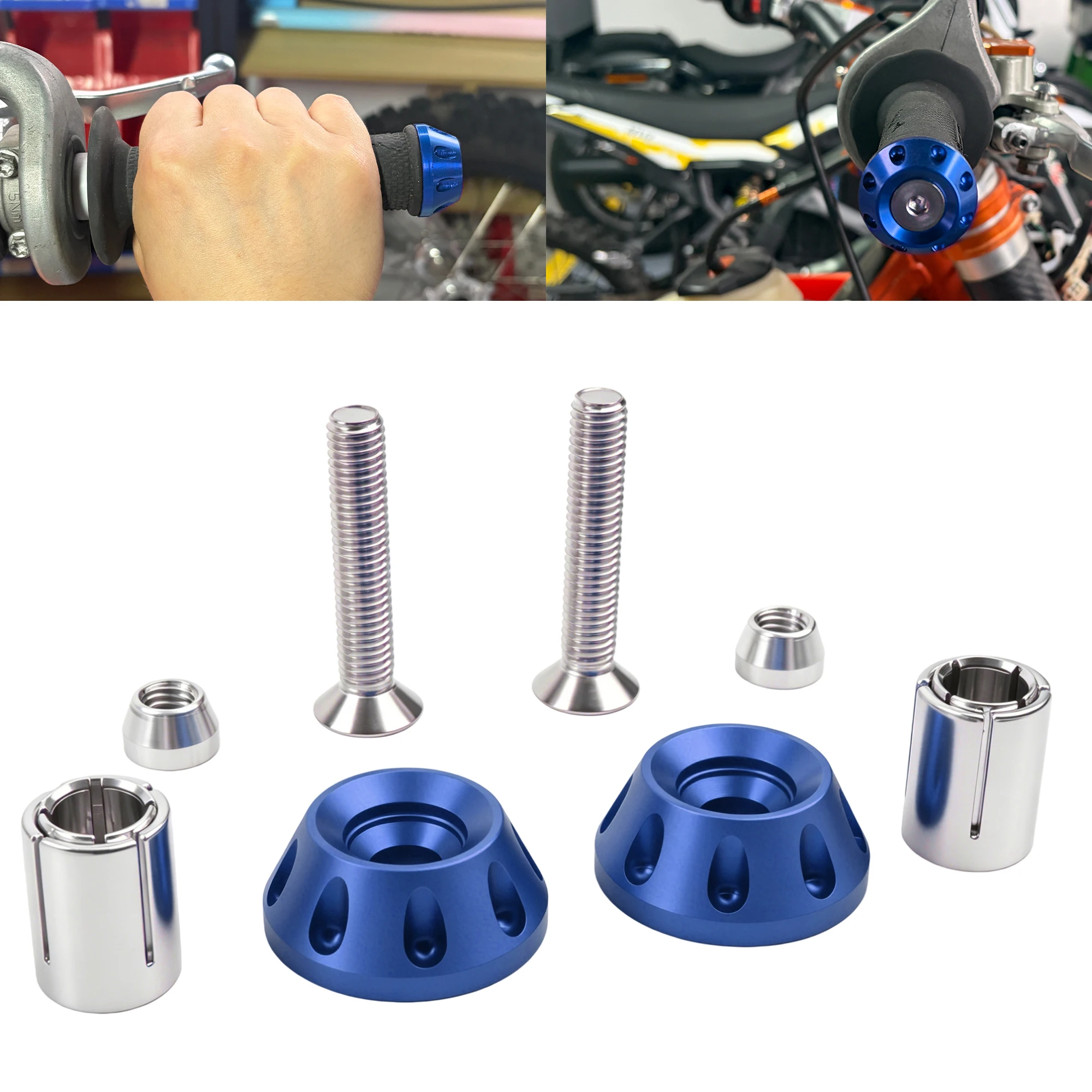 Motorcycle Universal Handlebar End Plugs Caps18MM CNC Aluminum Anti-Vibration Bar End Dirt Bike Scooter Modification Parts view 5