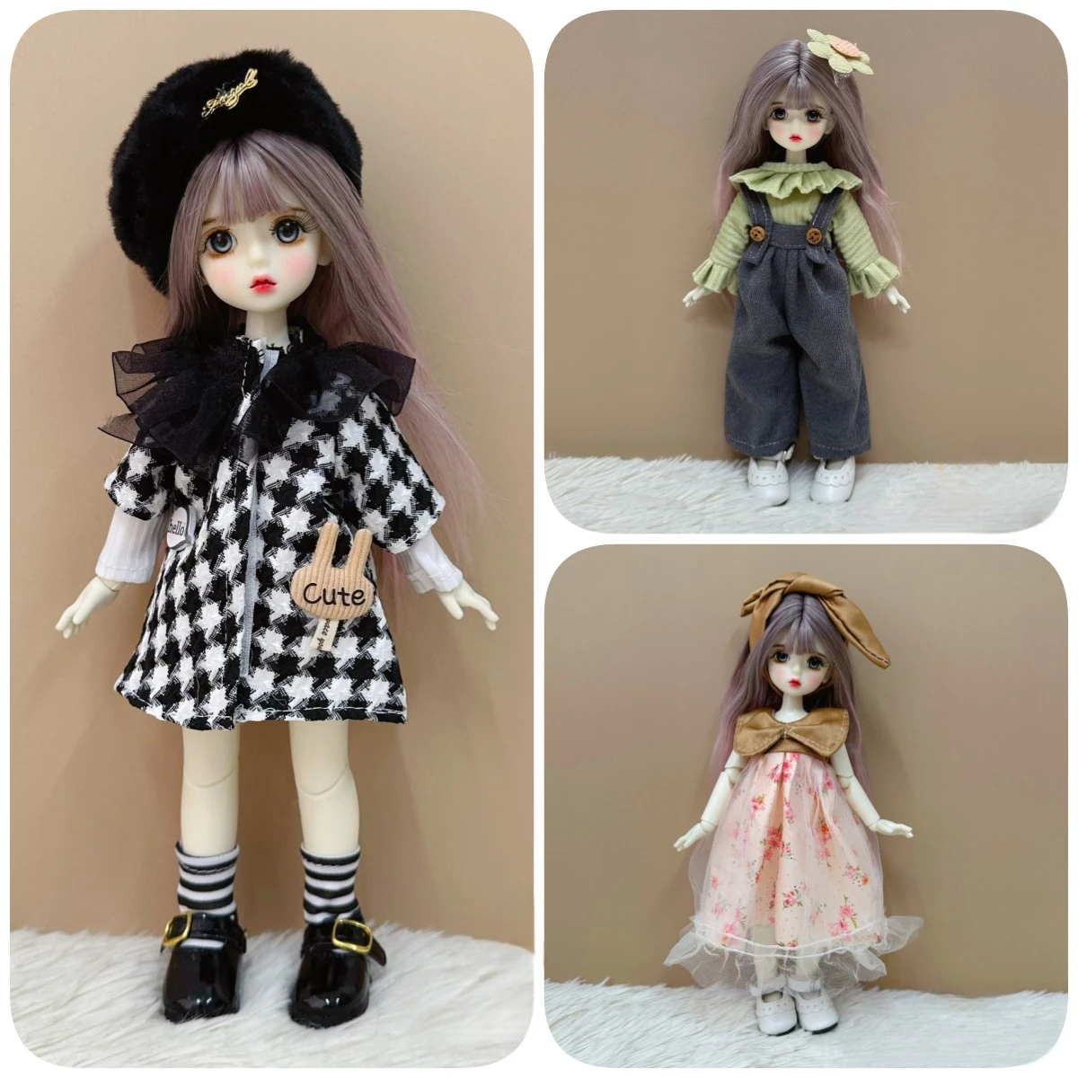 1/6 BJD Doll Kawaii Dress 30cm Doll Replacement Clothes Set Girl Toy Gift Doll Clothes