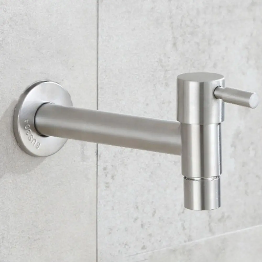 

Wall Mounted Washing Machine Faucet T Shape 304 Stainless Steel Garden Bibcock Quick-opening Extended Kitchen Sink Faucet