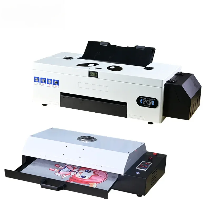 L1800/DX5/R1390 small pet film t shirt textile printing machine a3 DTF flatbed printer and dtf dryer for dtf