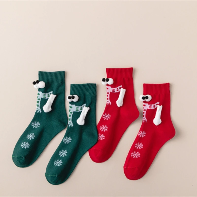 Men Women Funny Creative Magnetic Christmas Socks Hand In Hand Holding Hands Socks Couple Family Christmas Gift