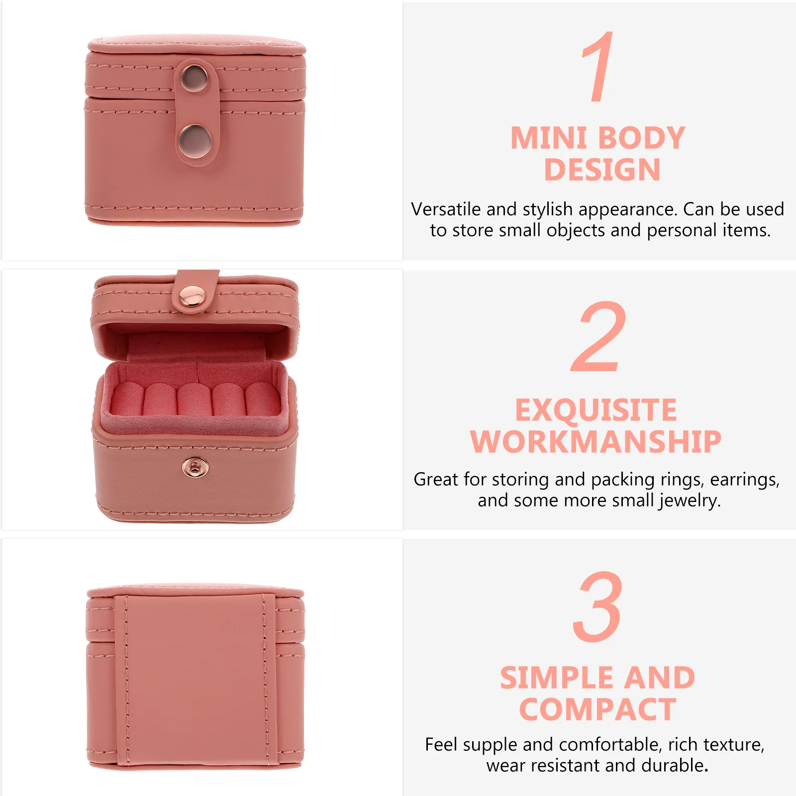 

Elegant Mini Ring Box PU Lint Material Jewelry Organizer Decorative Case for Rings Earrings and Small Gifts Jewelry Boxes