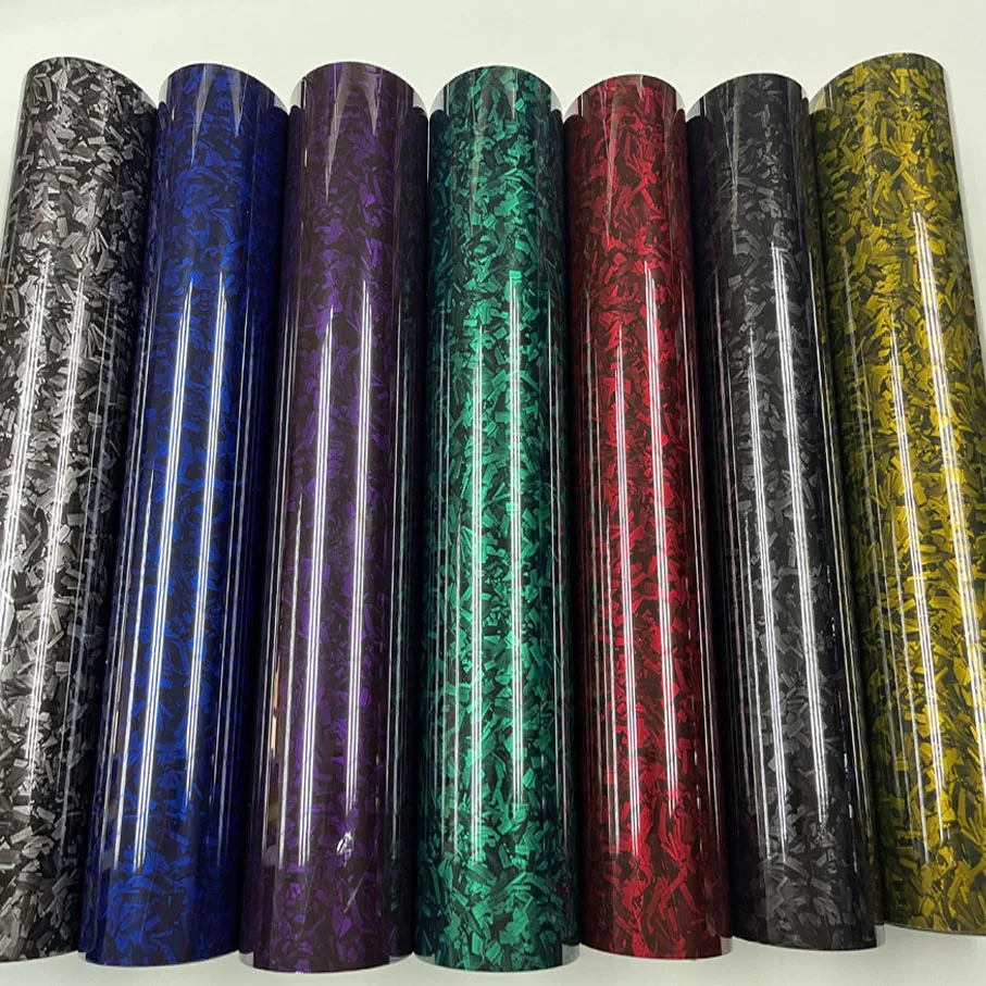 152cm*600cm/Roll High Glossy PET Forged Carbon Vinyl Wrap Film Decal Self Adhesive Car Wrapping Sticker Car Styling