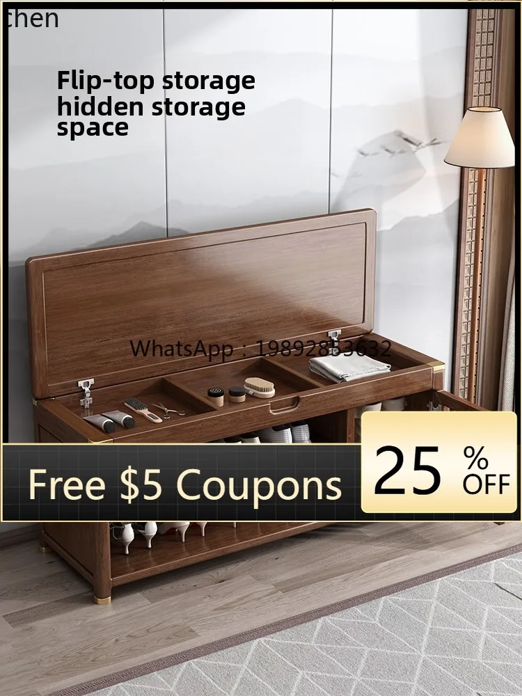 

solid wood walnut shoe change door shoe entry seated shoe cabinet sitting integrated bench