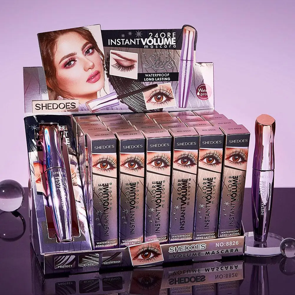 Rímel de volume instantâneo, 10ml, 24 horas, grosso, à prova d'água, longo, encaracolado, preto, crescimento de cílios, líquido, à prova de manchas, marca, maquiagem para os olhos