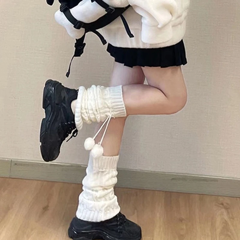 Y2k inverno polainas fofo goth acessórios gótico lolita malha meias longas mulheres pernas aquecedores senhora meia gótico elegante legging