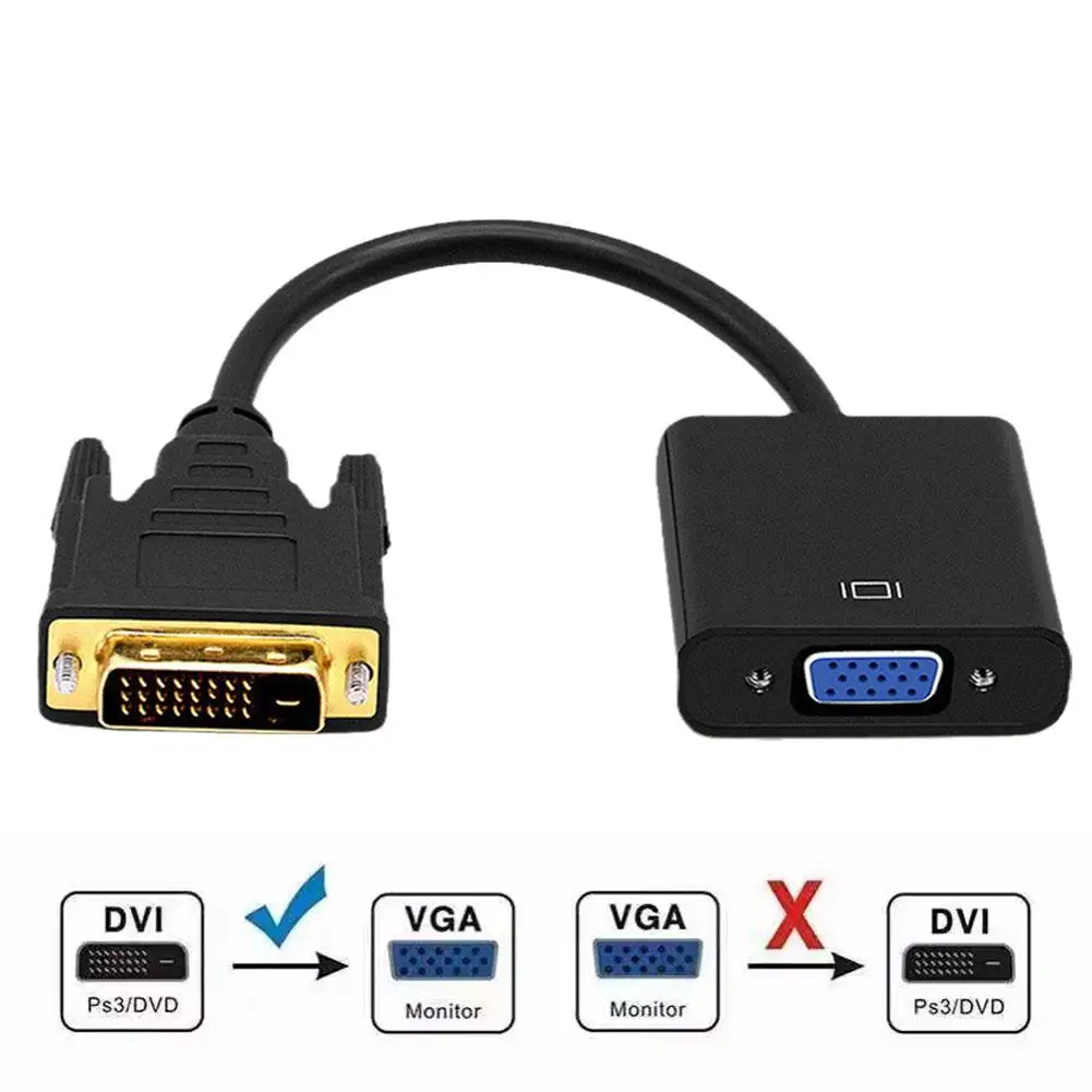 DVI To VGA Adapter 24+1/5 VGA Connection 1080P HD Vja Image Maintain DVI-D/I Chip Graphics Flexibility Quality With Card X6S3