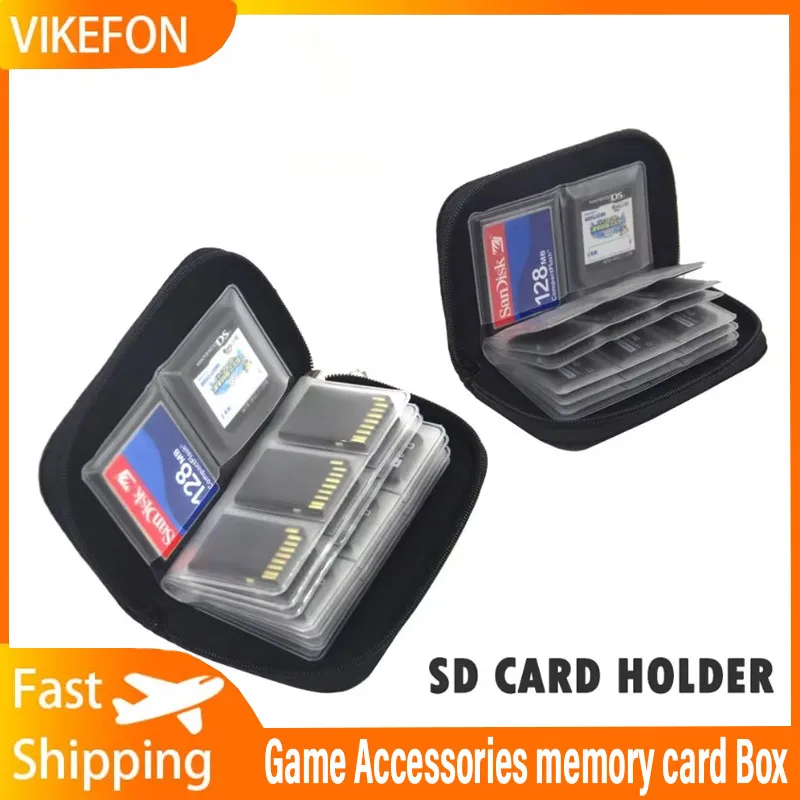 22 فتحات لـ CF/SD/Micro SD/SDHC/MS/DS ملحقات الألعاب صندوق بطاقة الذاكرة بطاقة الذاكرة حقيبة التخزين حمل صندوق المحفظة