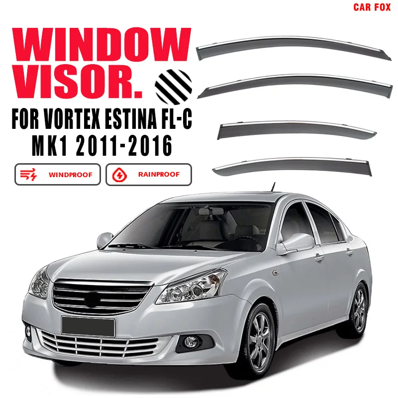 

For Vortex Estina FL-C 2011-2016 Window Visor Vent Shades Sun Rain Deflector Guard 4PCS/SE For Vortex Estina FL-C 2011-2016