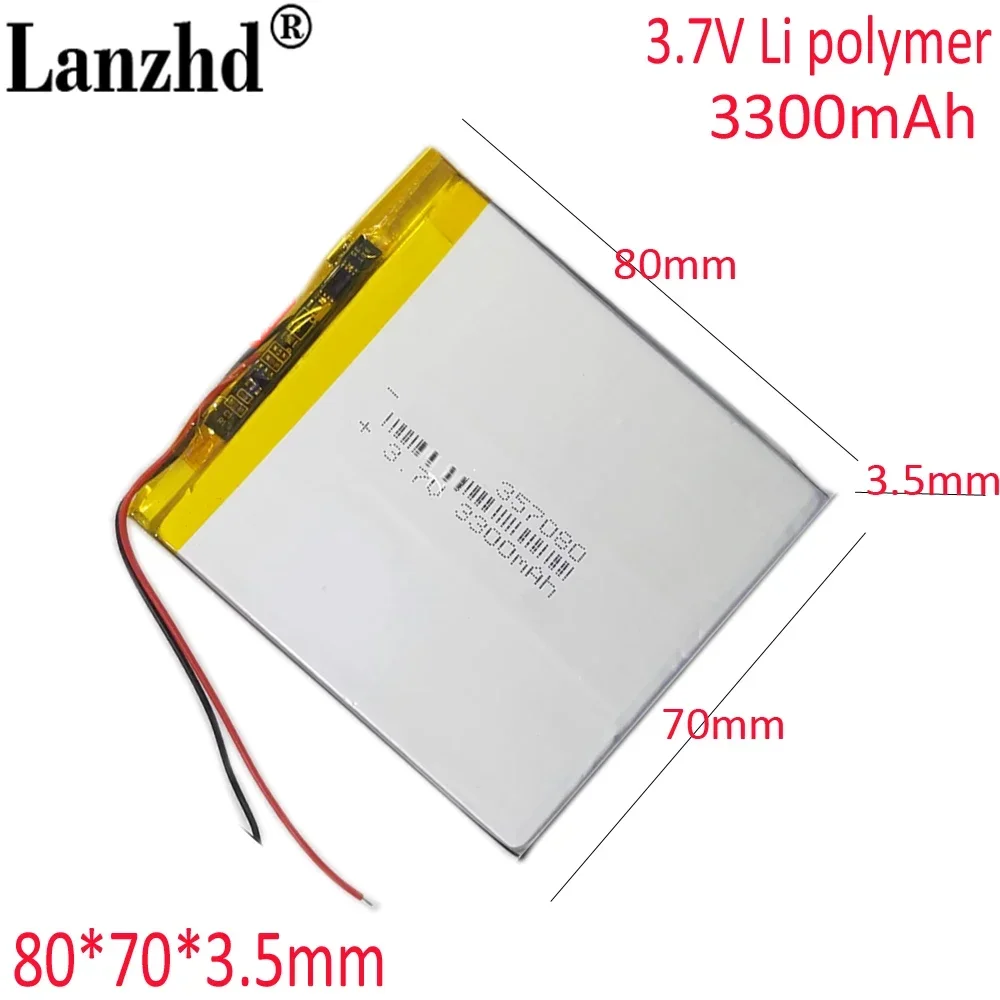 

357080 367080 For Noah ne600 Tutor King point Reader tablet 3300mAh 3.7v battery 407080 For Mp3 7 inch 8 inch