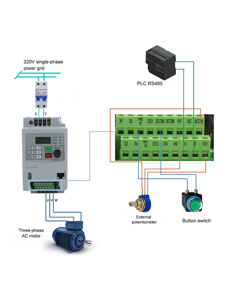 Convertisseur de fréquence onduleur VFD à vitesse réglable 1,5 kw/2,2 kw/4kw sortie 1P 220V pour moteur monophasé onduleur basse fréquence