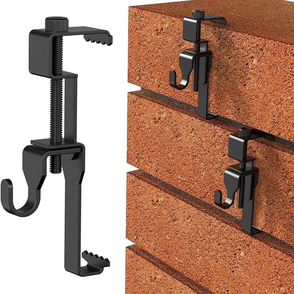 Accessories Stainless Steel Brick Hook Clips Heavy Duty Adjustable Brick Wall Clips Universal No Drill Brick Hangers