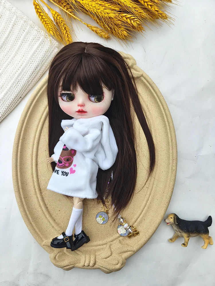 Blythe Pop Jurk Casual Sweatshirt Beer Set Schattige Blythe Pop Kleding Ob22 Ob24 Azone Blyth Pop Accessoires Jurk