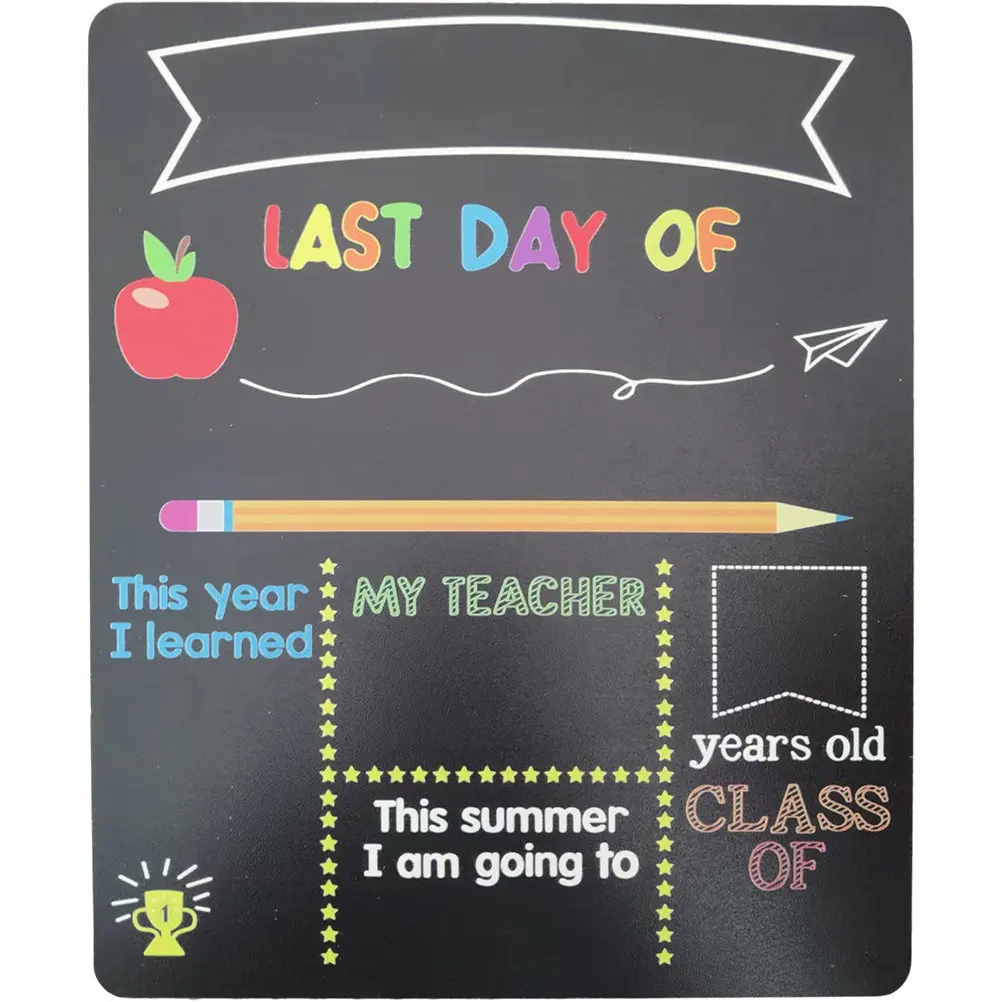 first-day-of-preschool-sign-sturdy-wear-resistant-chalkboard-double-sided-colorful-design-smooth-edges-safe-smell-free-school
