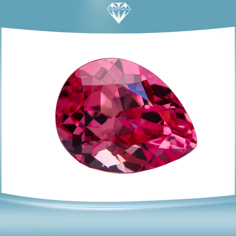 Lab Grown Sapphire Pear Shaped Fire Lotus VVS1 Gemstone DIY Charms Necklace Earrings Main Materials with AGL Certificate