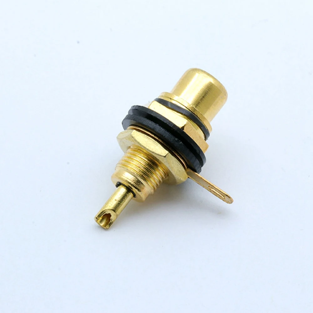 10Pcs/Lot RCA Connector Gold Plated Female Jack Socket Solder Wire Connector RCA Panel Mount ChassisJAS