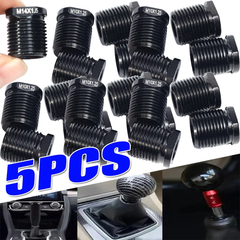 1/5PCS Adapter gałki zmiany biegów Konwerter żeński gwintowany aluminiowy adapter gałki zmiany biegów Części do tuningu samochodów Adapter uchwytu dla m8 m10